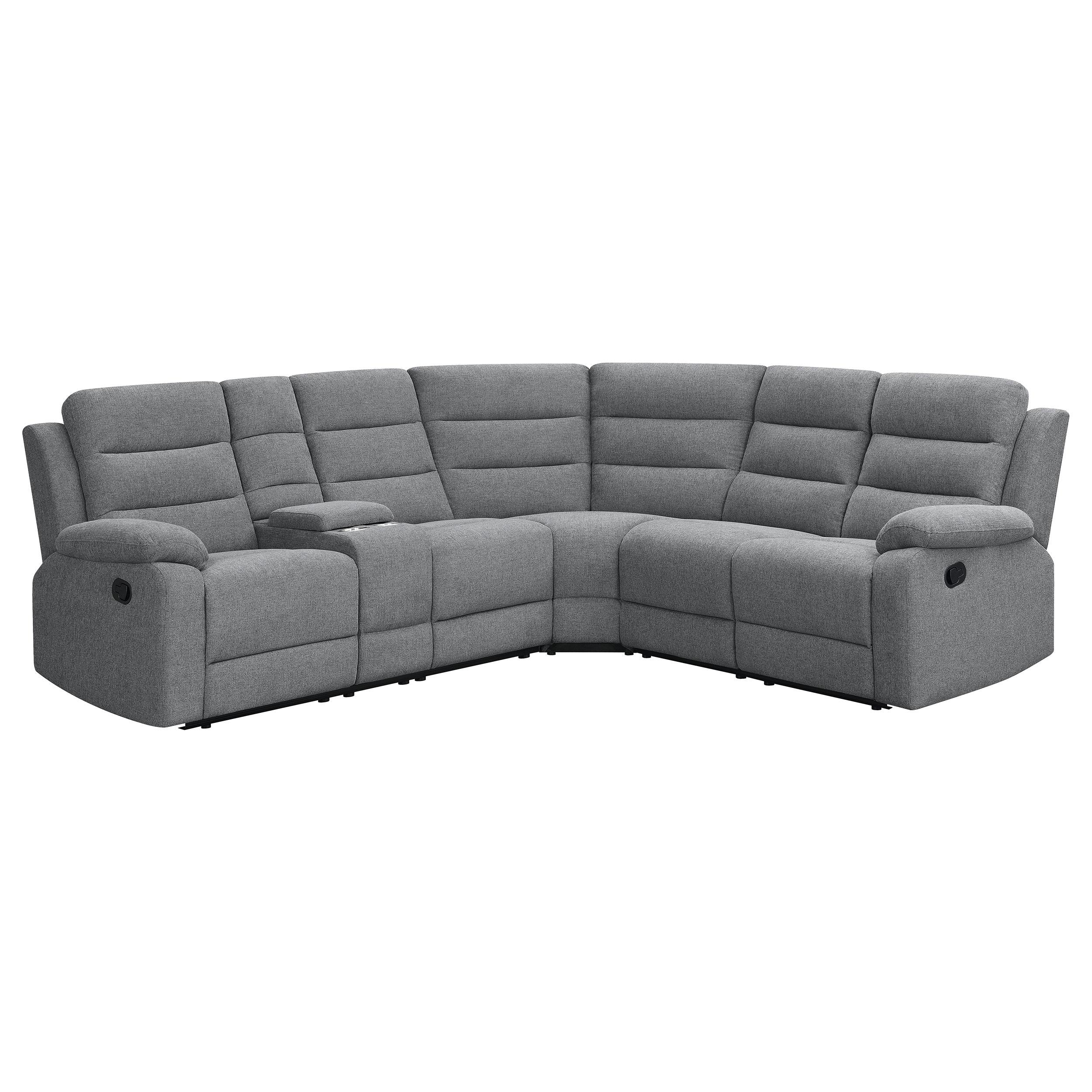 Coaster Furniture David 609620 Upholstered Reclining Sectional Sofa - Smoke IMAGE 1